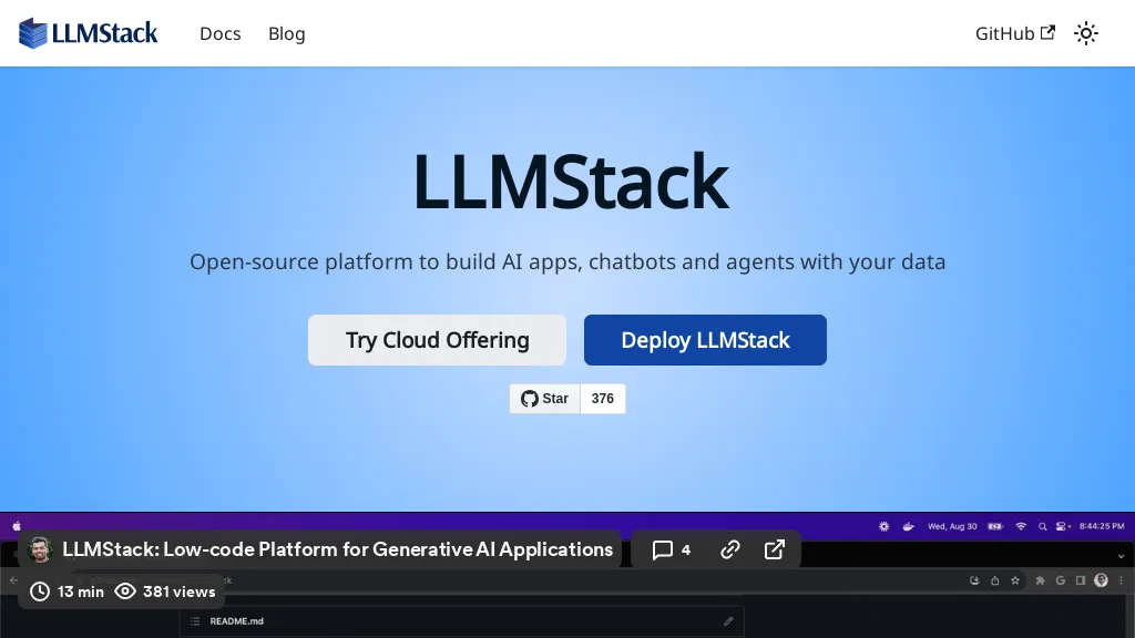 LLMStack website