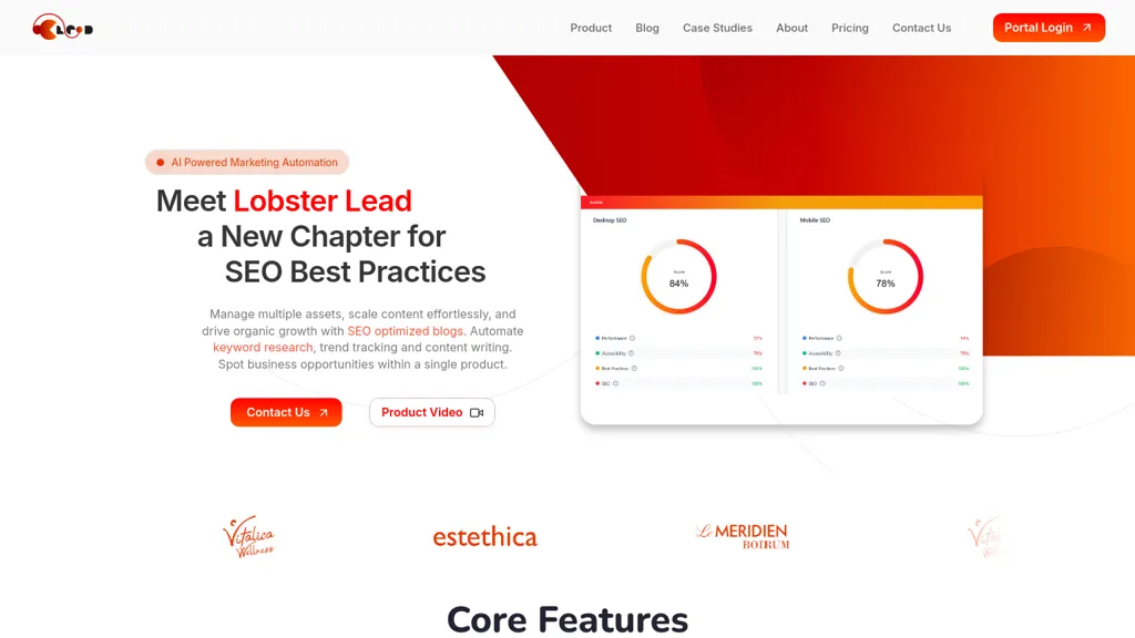 Lobster Lead website