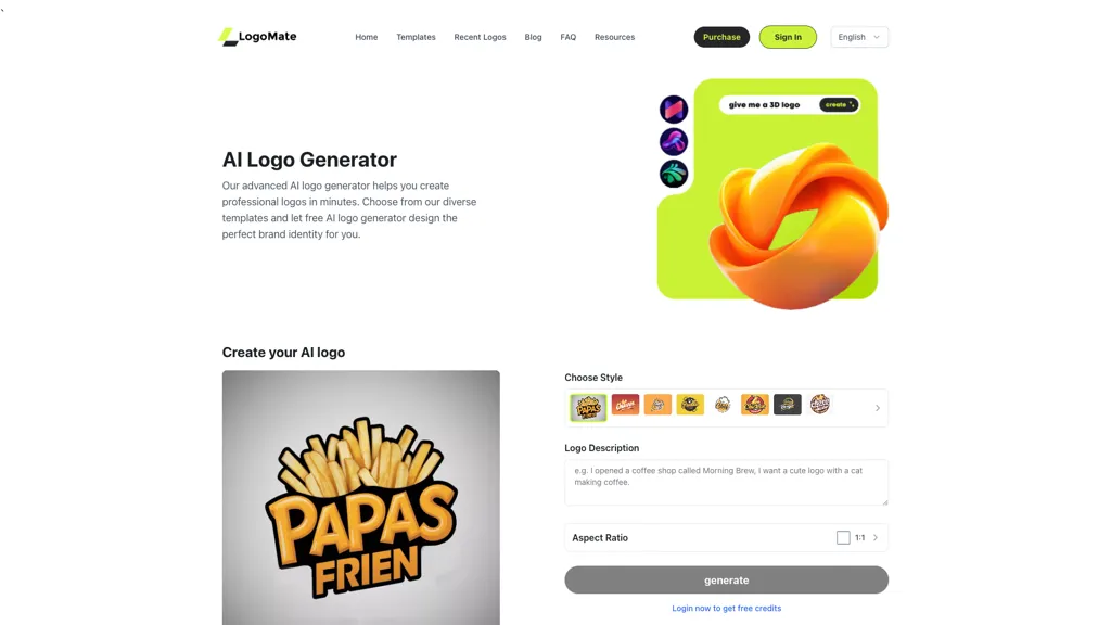 LOGORA AI tool screenshot