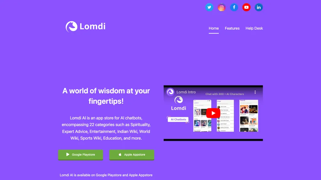 Lomdi AI website