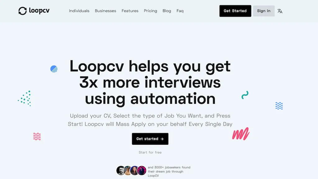 Loopcv website