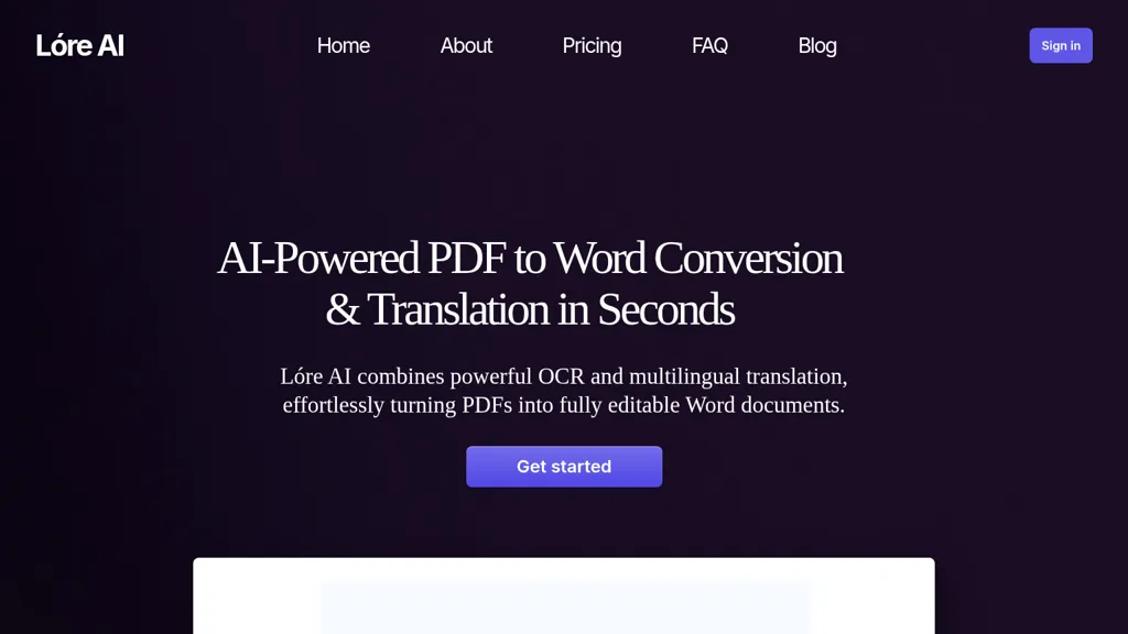 Lóre AI AI tool screenshot
