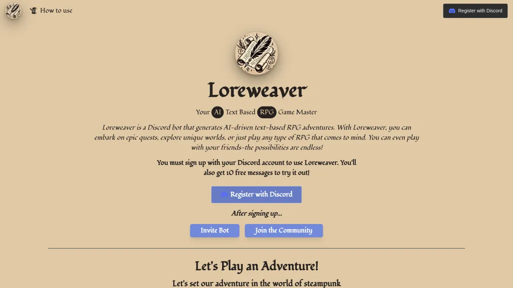 Loreweaver website