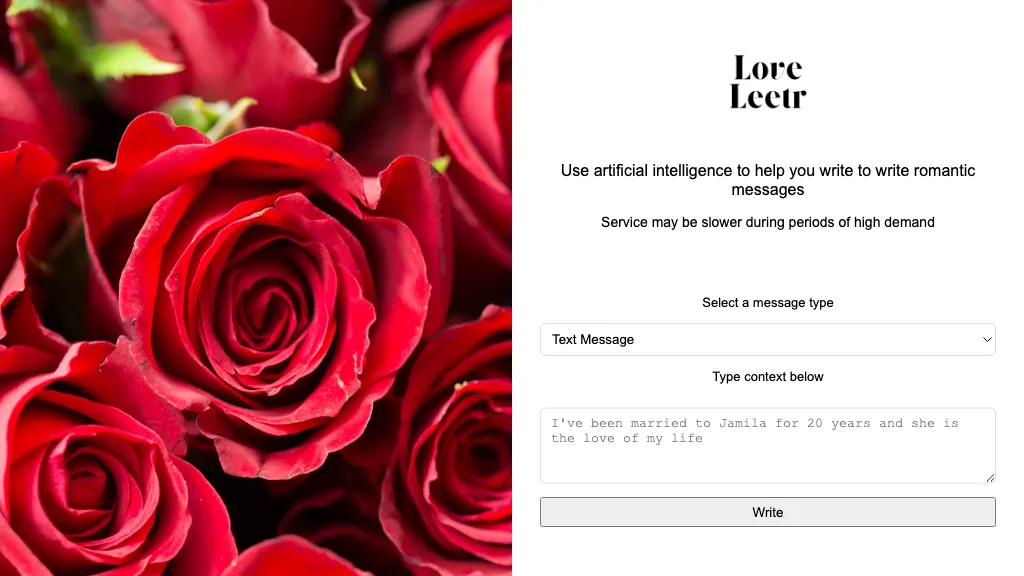 Love Leetr website