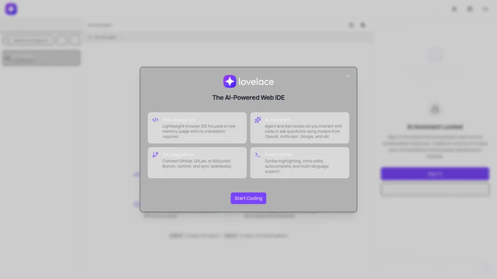 Lovelace AI tool screenshot