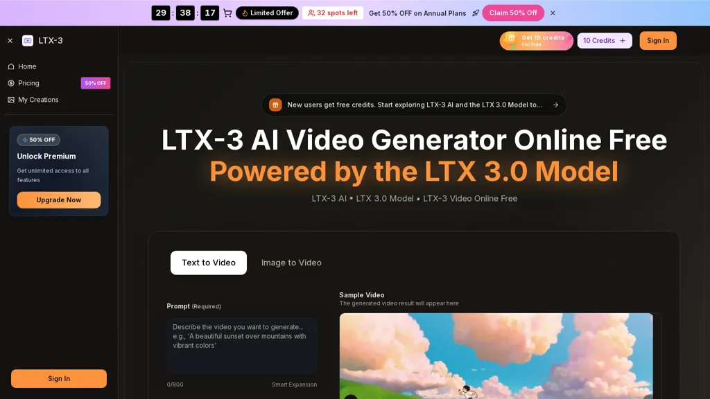 LTX-3.com AI tool screenshot