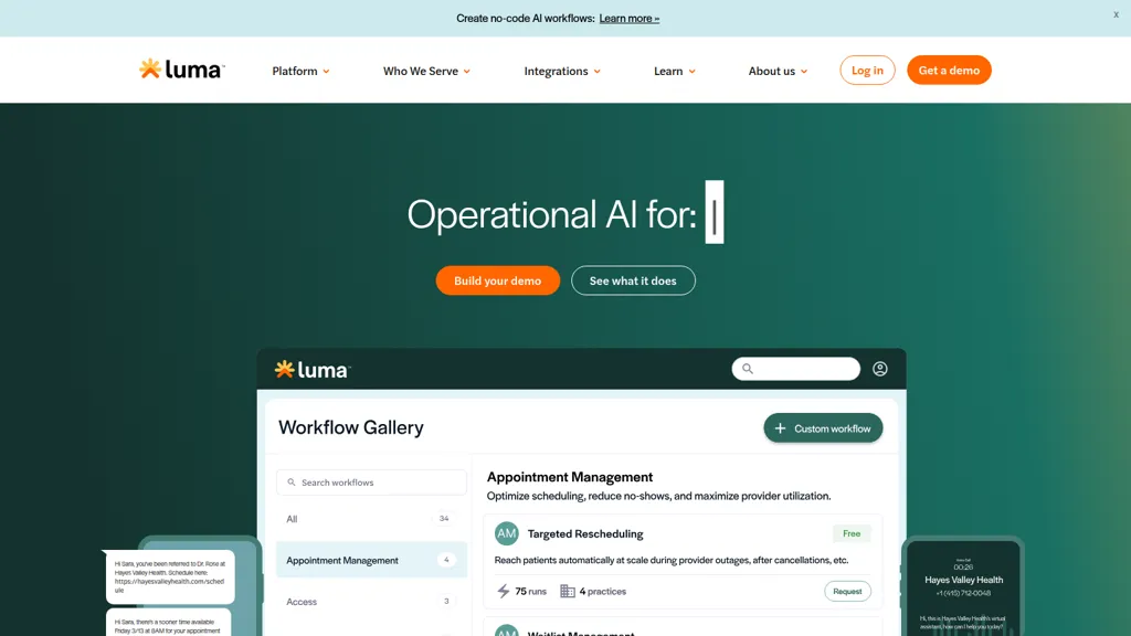 Luma Health AI tool screenshot
