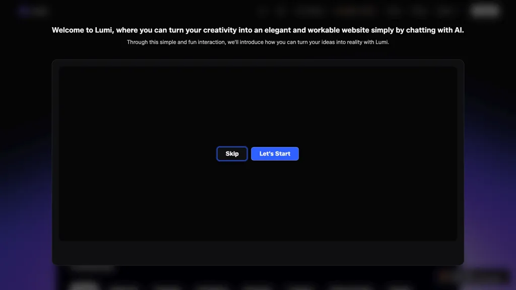 Lumi.new AI tool screenshot