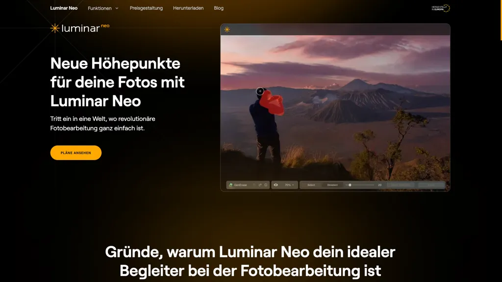 Luminar De AI tool screenshot
