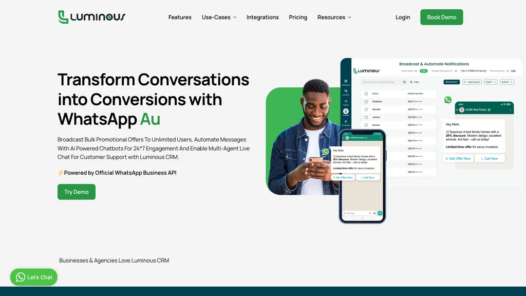 Luminous crm website