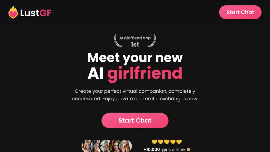 LustGF AI Girlfriend website