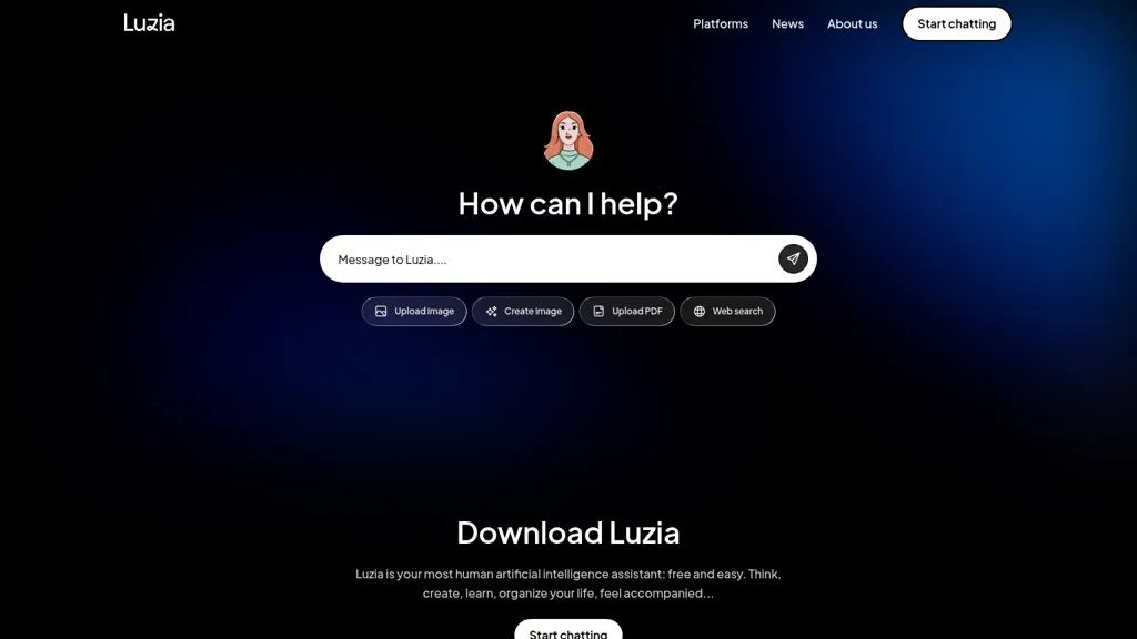 luzia.com AI tool screenshot