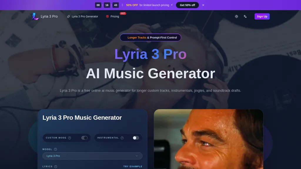 Lyria3-pro.com AI tool screenshot