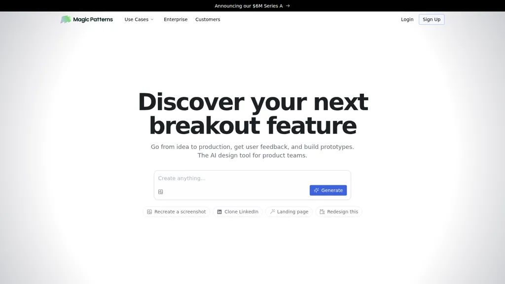 Magic Patterns AI tool screenshot