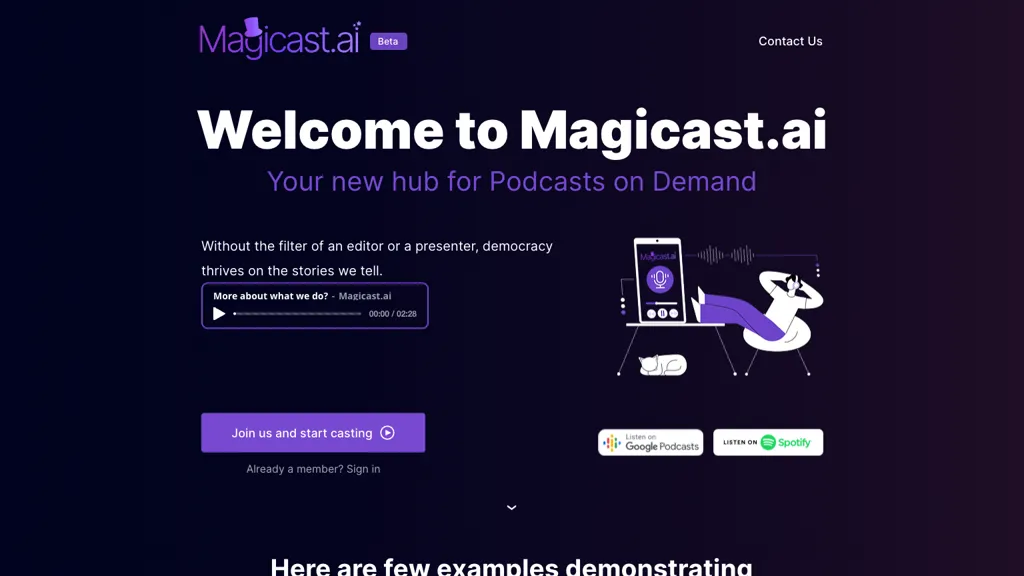 Magicast.ai website
