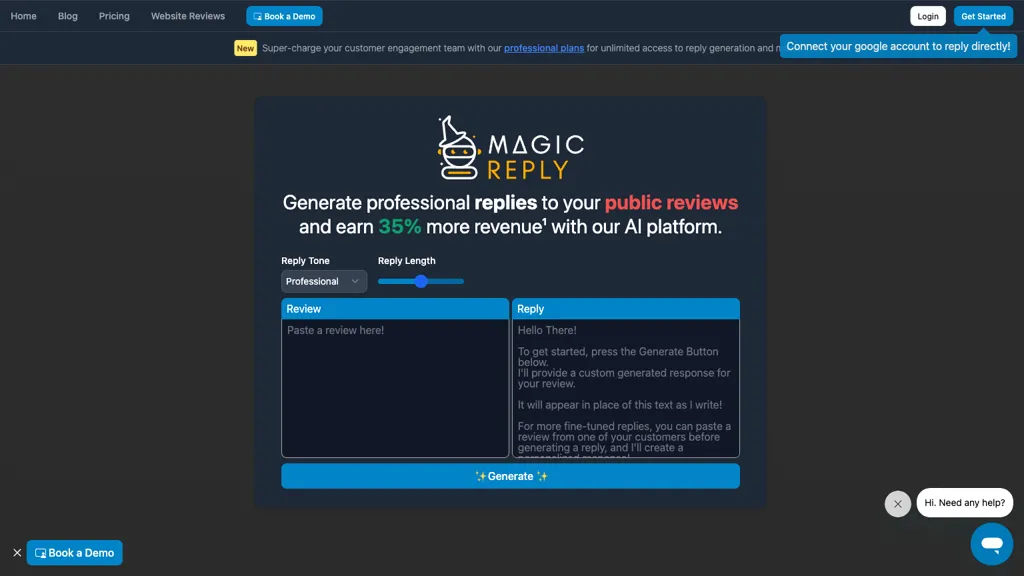 MagicReply AI website