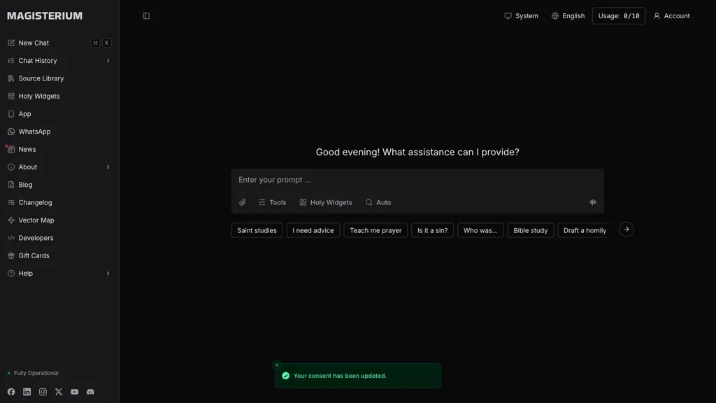Magisterium AI AI tool screenshot