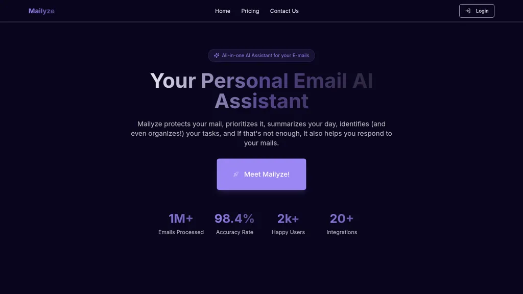 Mailyze website