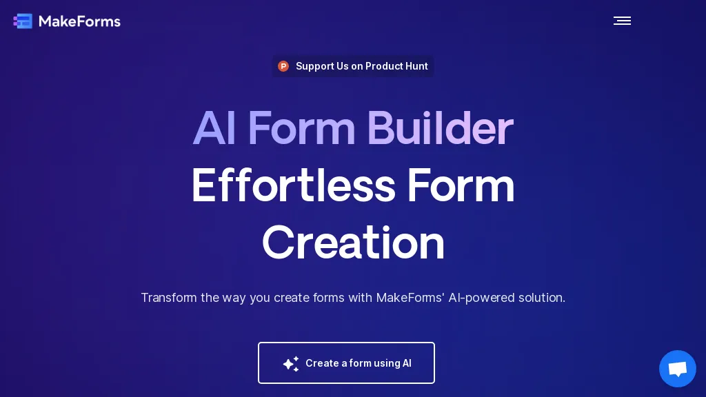 MakeForms AI Form Builder website