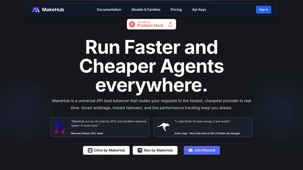 MakeHub.ai AI tool screenshot