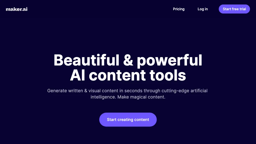 Maker AI website