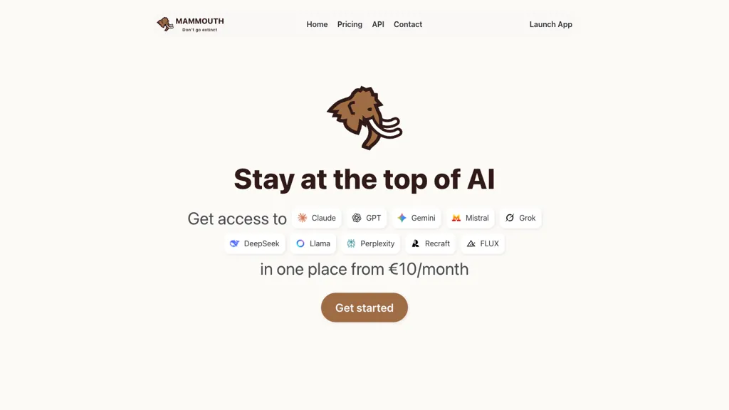 Mammouth AI tool screenshot