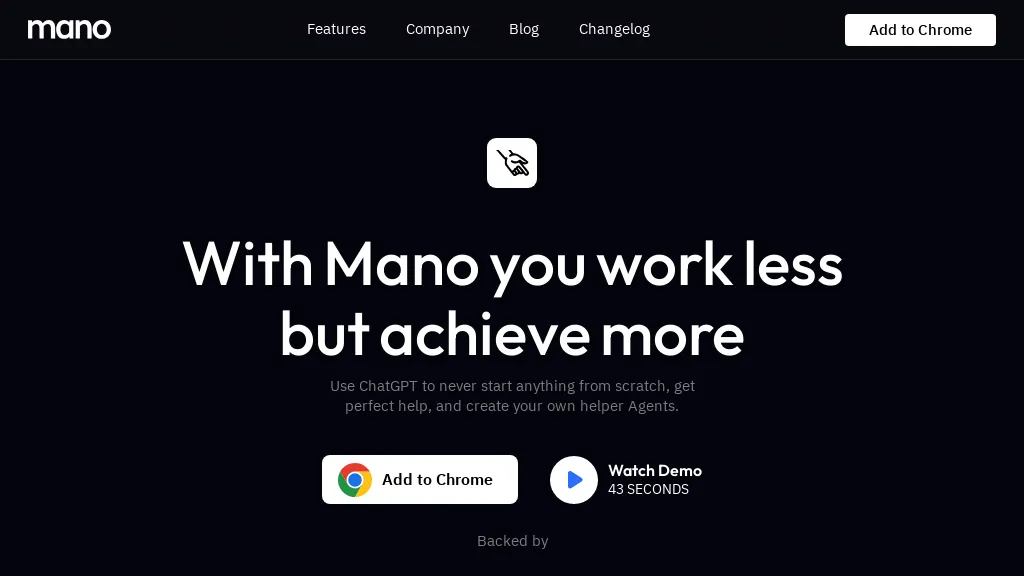 Mano AI website