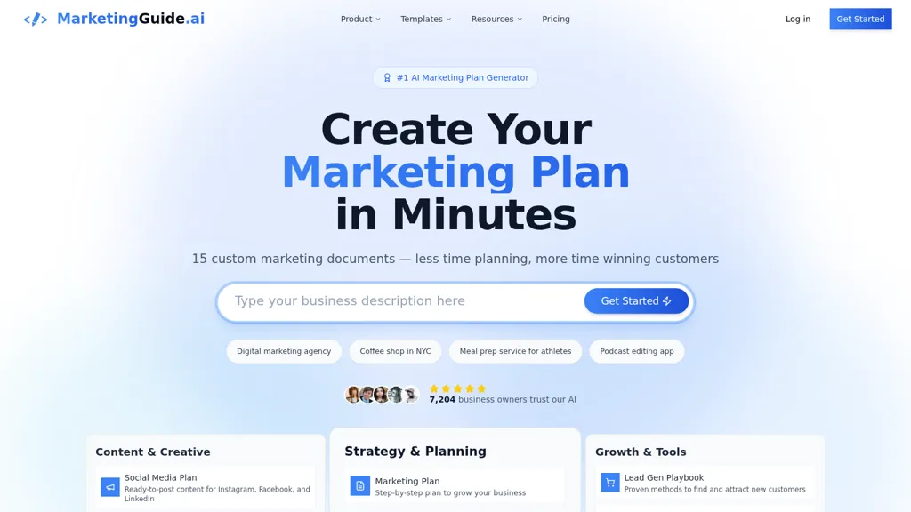 Marketing Guide AI AI tool screenshot