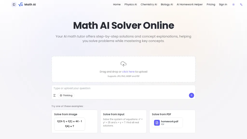 MathGPT AI AI tool screenshot