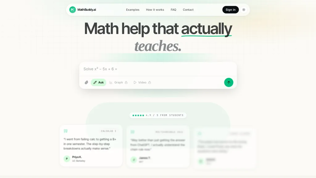Mathbuddy AI screenshot