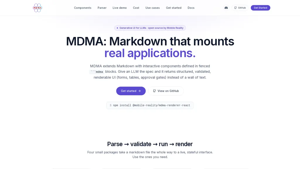 MDMA AI tool screenshot