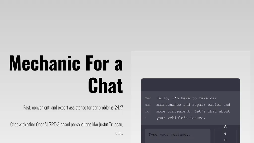 Mechanic For A Chat website