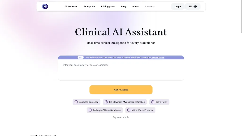 Medcol AI tool screenshot