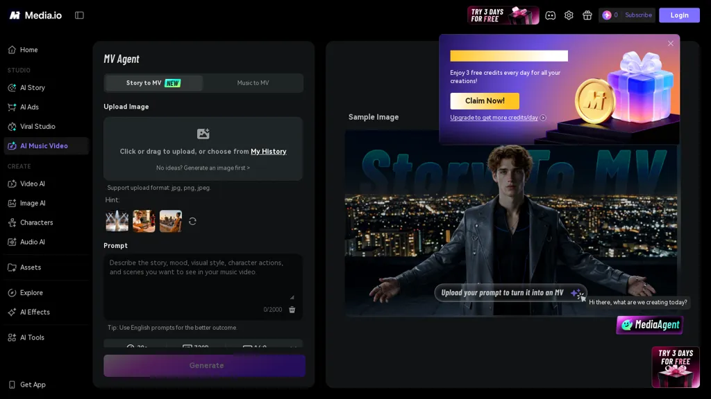 Music Video Generator - Media.io screenshot