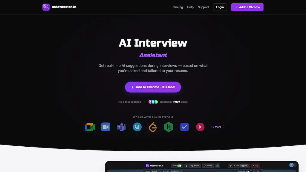 MeetAssist.io AI tool screenshot