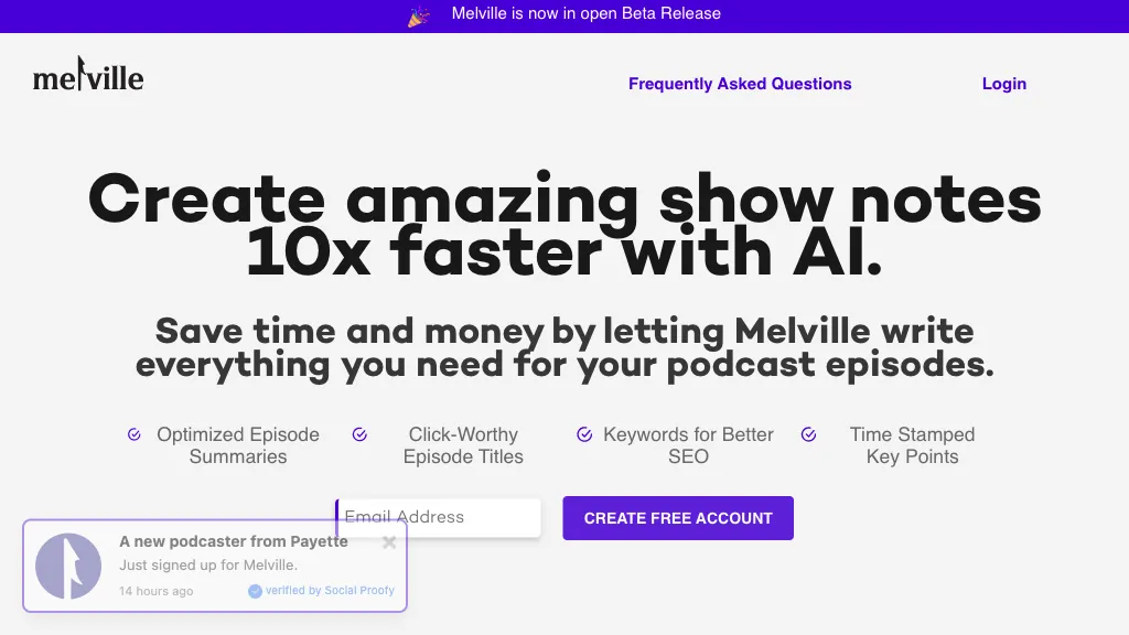 Melville App website