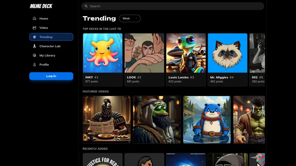 MemeDeck website