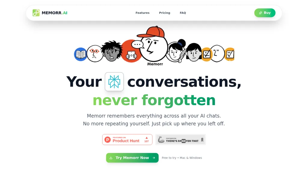 Memorr.ai AI tool screenshot
