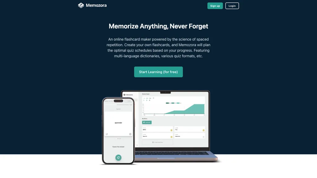 Memozora website