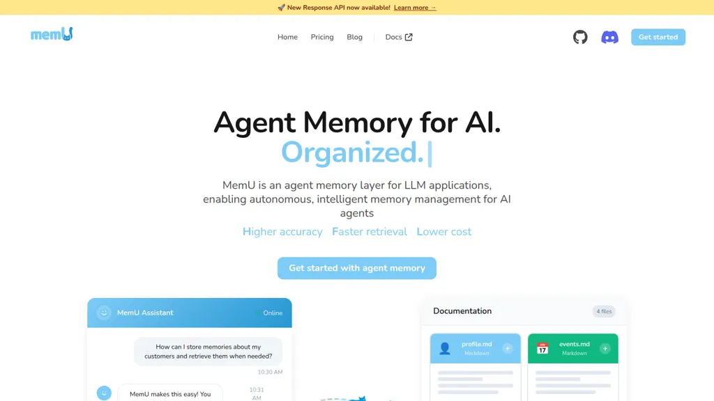 memU AI tool screenshot
