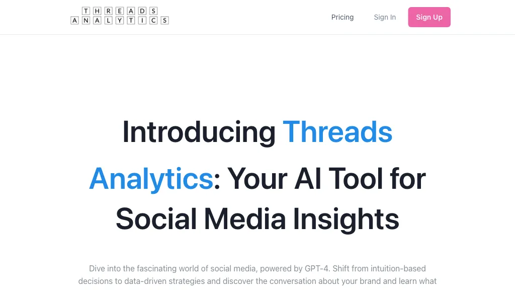 Meta Threads Analytics website