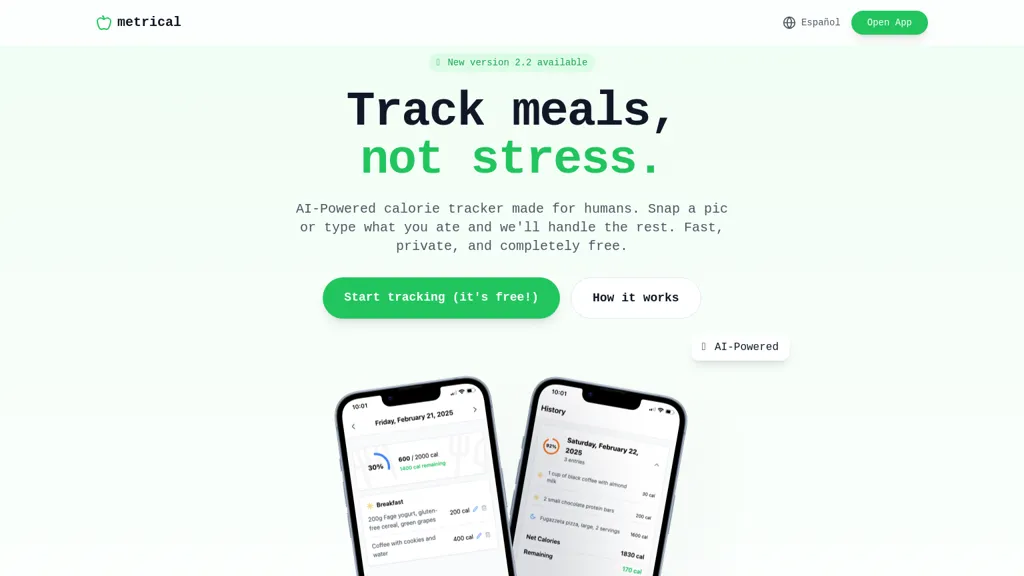 metrical.fit website