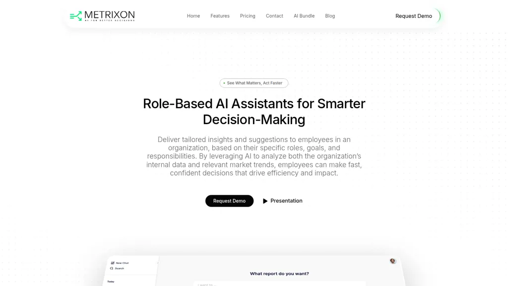 Metrixon AI tool screenshot