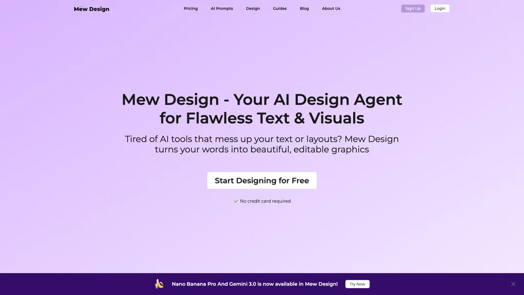 Mew Design AI tool screenshot