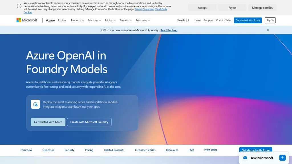Microsoft Azure OpenAI Service screenshot