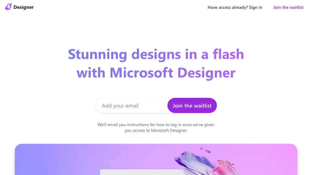 Microsoft Designer website