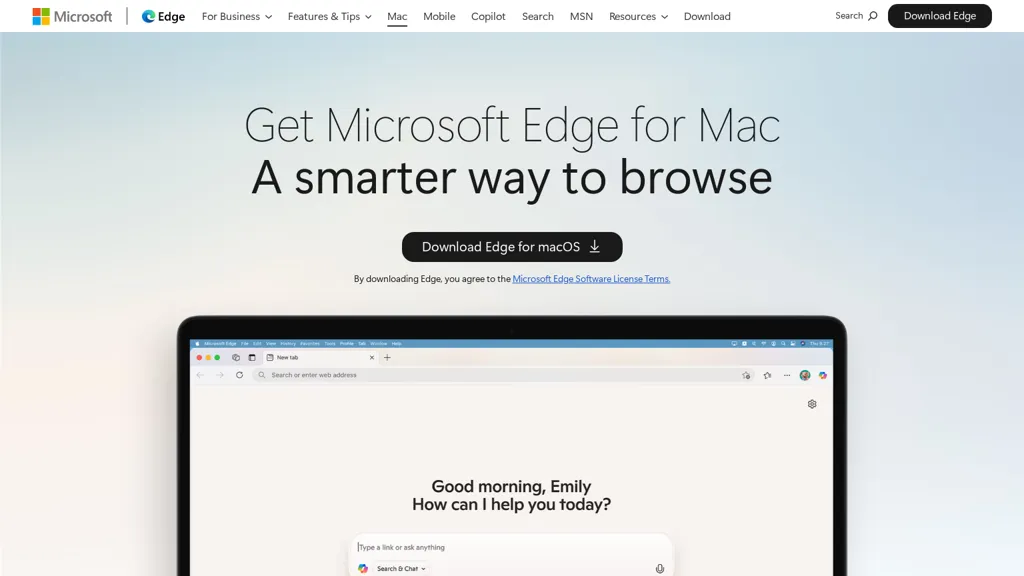 Microsoft Edge AI-Browser AI tool screenshot