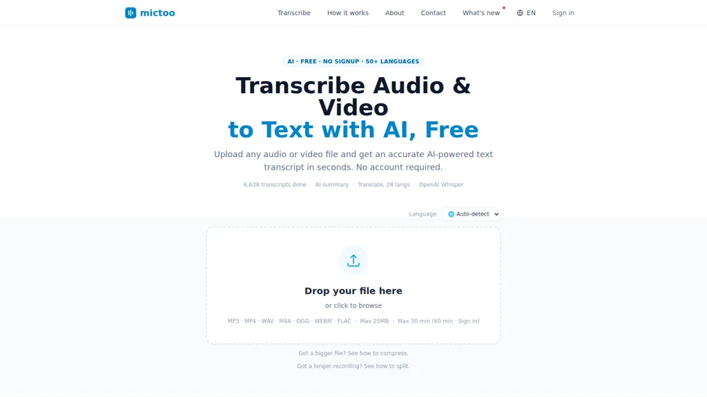Mictoo AI tool screenshot