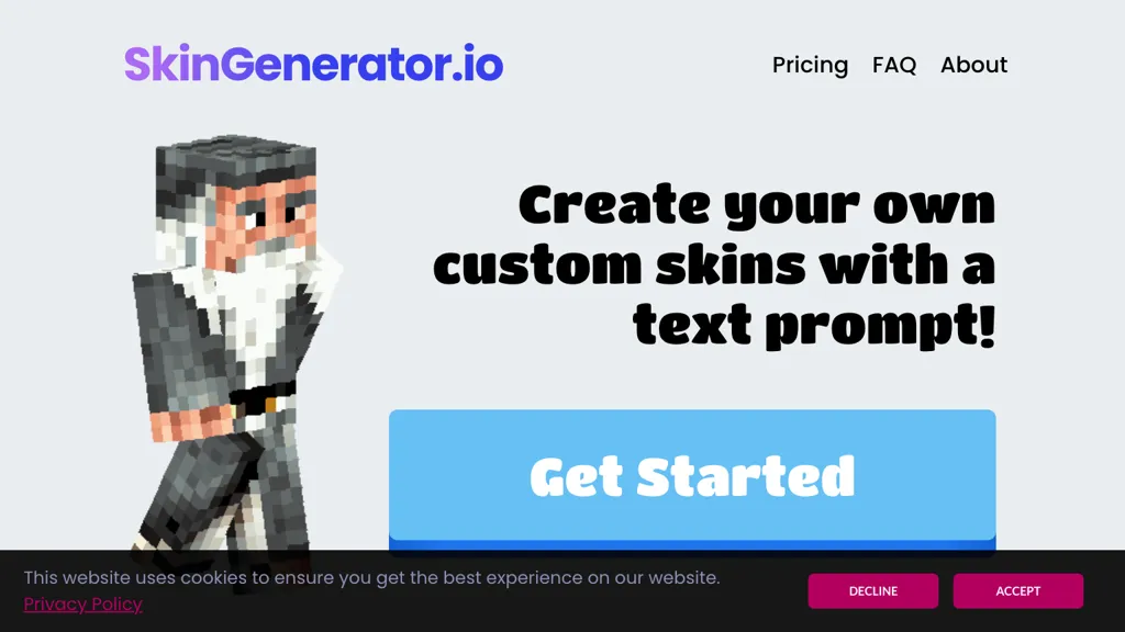 Minecraft Skin Generator website