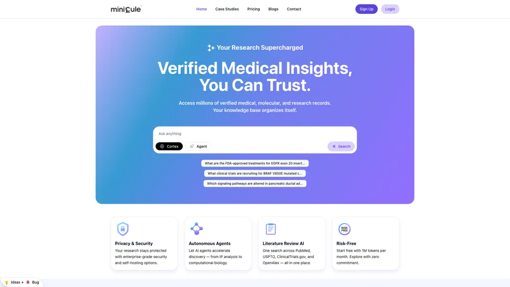 Minicule AI tool screenshot